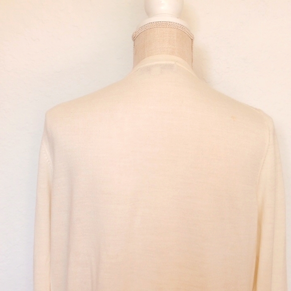 ANN TAYLOR Sweater Cream Career Casual Embellished Design XL - Picture 7 of 10